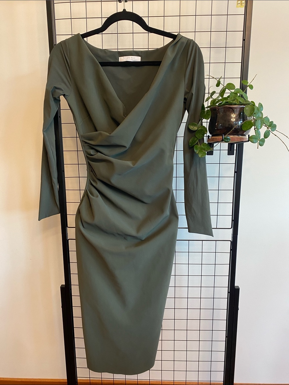 Chiara Boni Juniper Green Draped Sheath La Petite Robe Marquita Dress